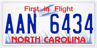 NC license plate AAN6434
