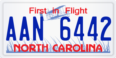 NC license plate AAN6442