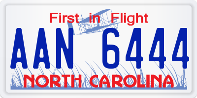 NC license plate AAN6444