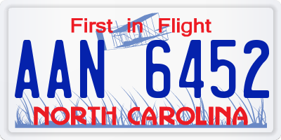 NC license plate AAN6452