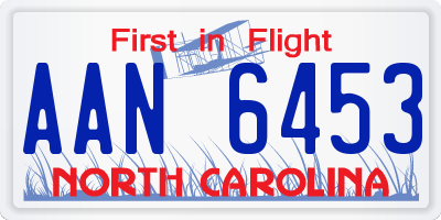 NC license plate AAN6453