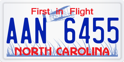 NC license plate AAN6455