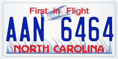 NC license plate AAN6464