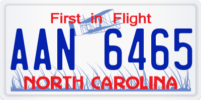 NC license plate AAN6465