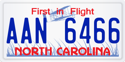 NC license plate AAN6466
