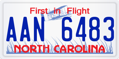 NC license plate AAN6483
