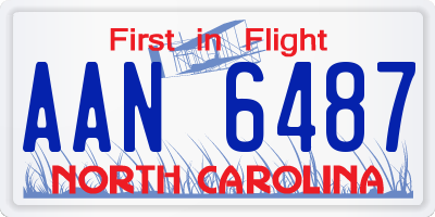 NC license plate AAN6487