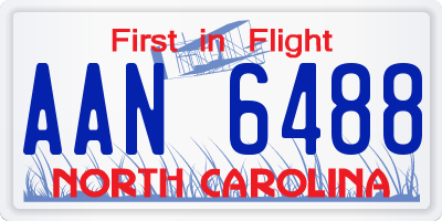 NC license plate AAN6488