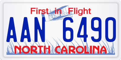 NC license plate AAN6490