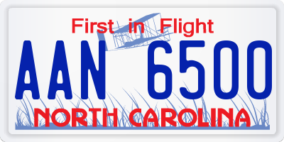 NC license plate AAN6500