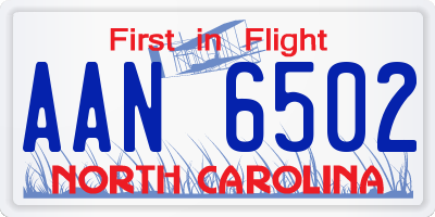 NC license plate AAN6502