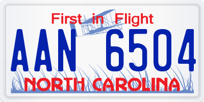 NC license plate AAN6504
