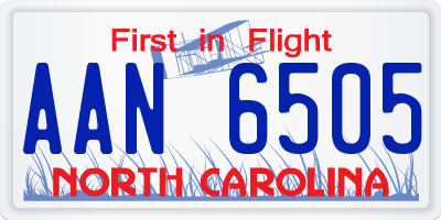 NC license plate AAN6505