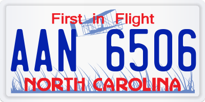 NC license plate AAN6506