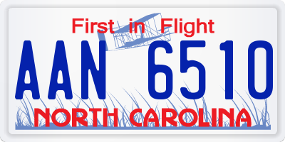 NC license plate AAN6510
