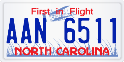 NC license plate AAN6511