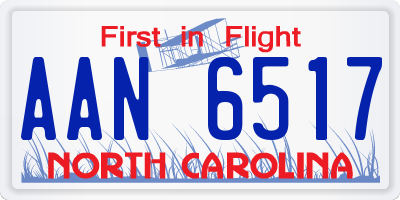 NC license plate AAN6517