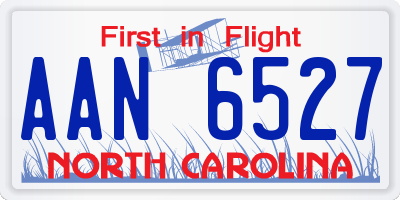 NC license plate AAN6527