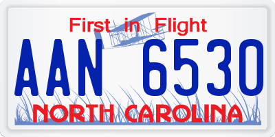 NC license plate AAN6530
