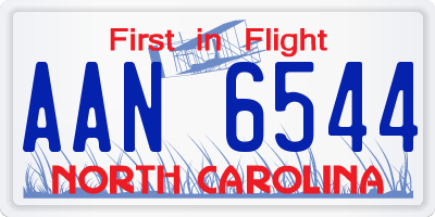 NC license plate AAN6544