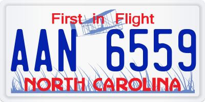 NC license plate AAN6559