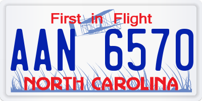 NC license plate AAN6570