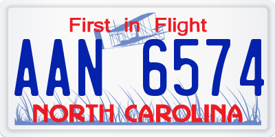 NC license plate AAN6574