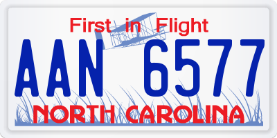 NC license plate AAN6577