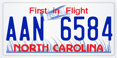 NC license plate AAN6584