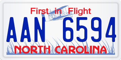 NC license plate AAN6594