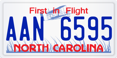 NC license plate AAN6595