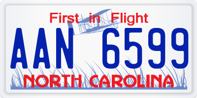 NC license plate AAN6599
