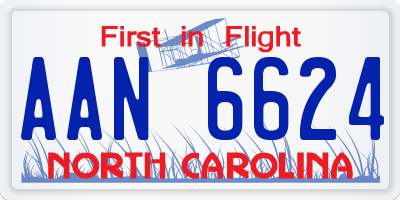 NC license plate AAN6624