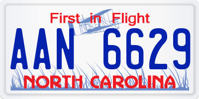 NC license plate AAN6629