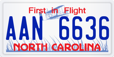 NC license plate AAN6636