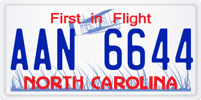 NC license plate AAN6644