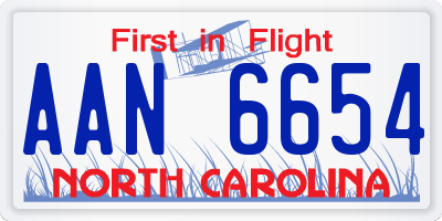 NC license plate AAN6654
