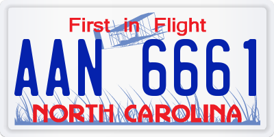 NC license plate AAN6661