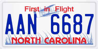 NC license plate AAN6687