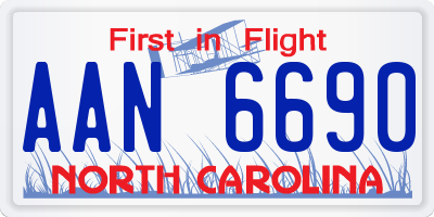 NC license plate AAN6690