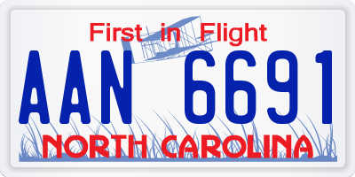 NC license plate AAN6691