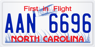 NC license plate AAN6696
