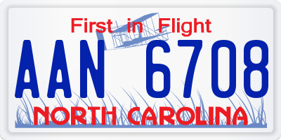 NC license plate AAN6708
