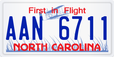 NC license plate AAN6711