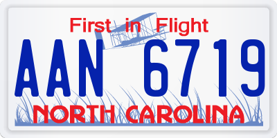 NC license plate AAN6719