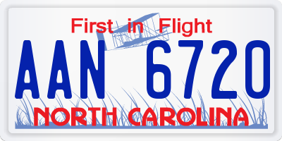 NC license plate AAN6720