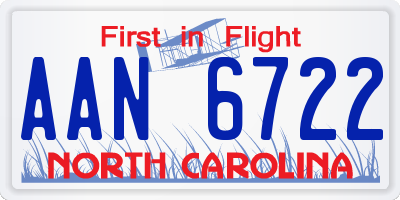 NC license plate AAN6722