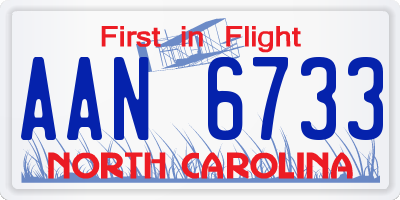 NC license plate AAN6733