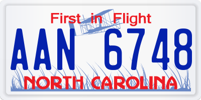 NC license plate AAN6748