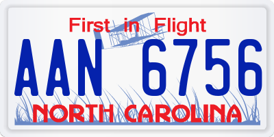 NC license plate AAN6756